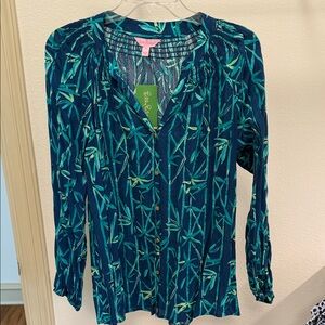 Lilly Pulitzer Teal and Green Blouse